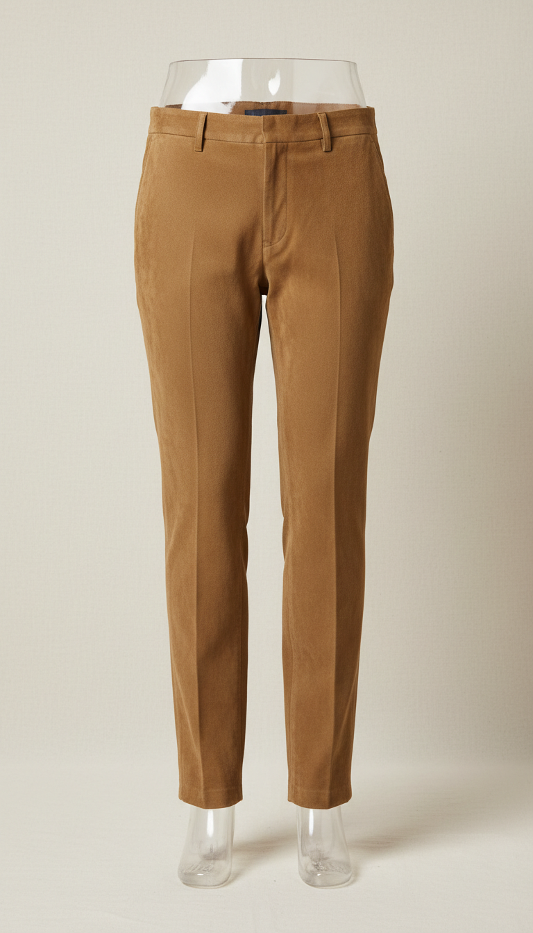 Tobacco suede tailored pants